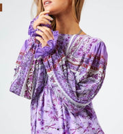 Lavender Floral Boho Top