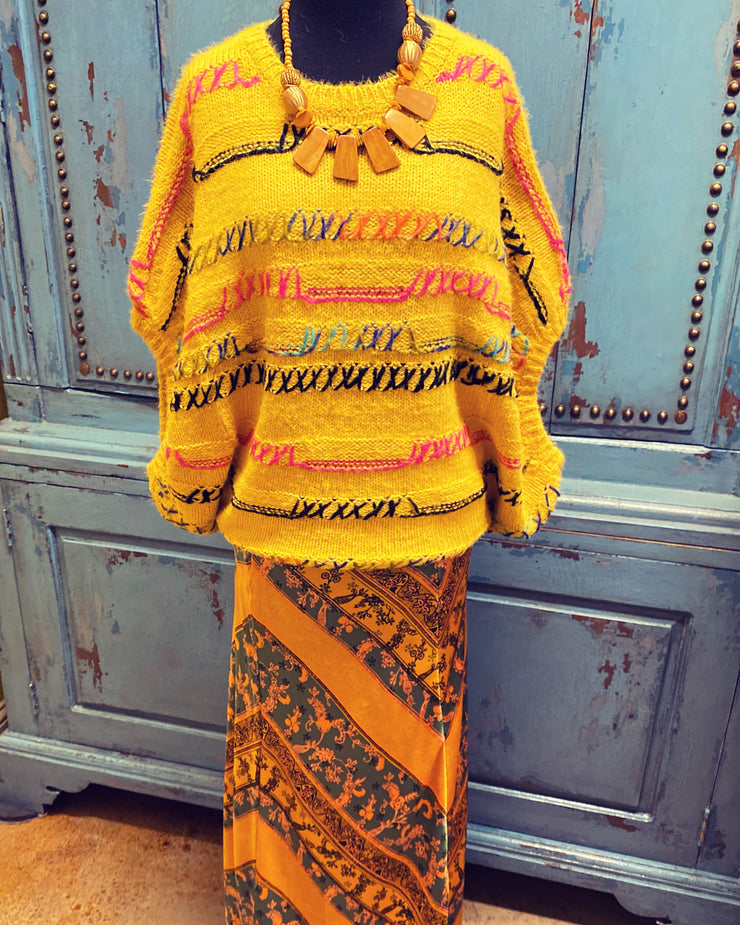 Unique Yellow Knit Sweater