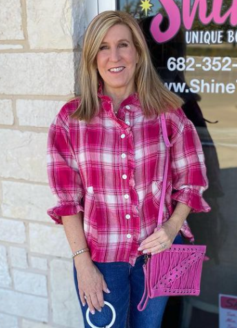 Sweet Pink Plaid Top